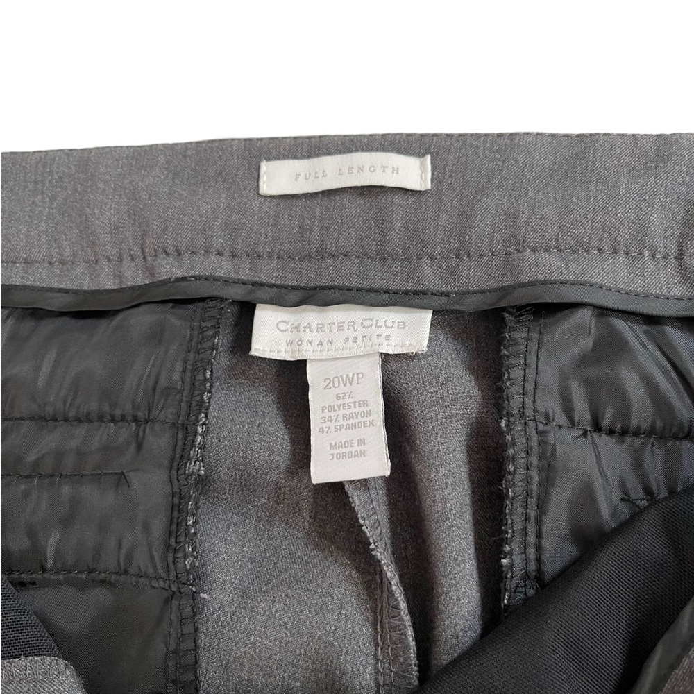 Charter club woman petite size 20WP gray polyester rayon spandex pants - Picture 2 of 6